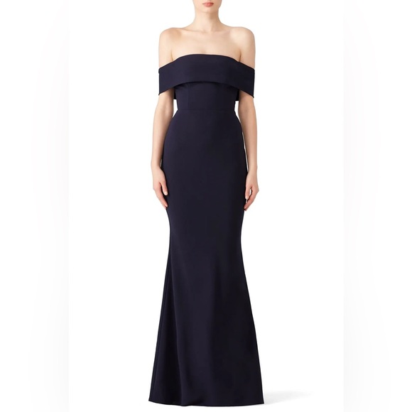 New! Katie May x Noel and Jean Legacy Gown Off-Shoulder Navy Maxi Dress 💙size 8 - Picture 10 of 12